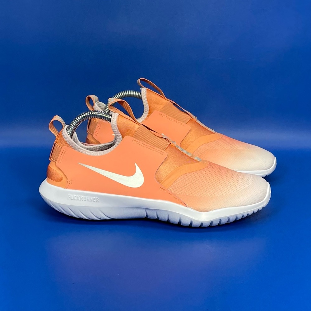 NEW Nike Flex Runner Athletic Shoes GS Tangerine Fade Summit White